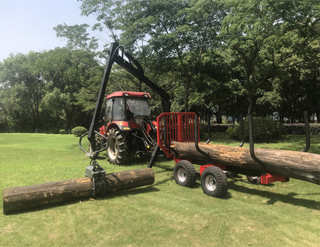 Forestry Timber Trailer With Crane