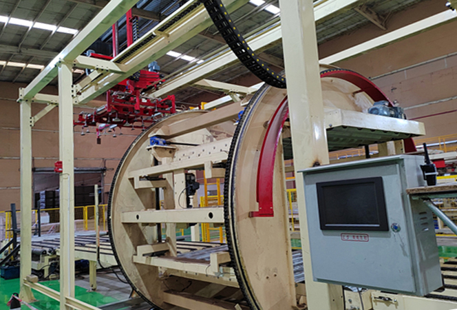 wood based panel packaging line